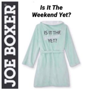 💛 JOE BOXER Aqua IS IT THE WEEKEND YET? Plush Robe NWT 2X
